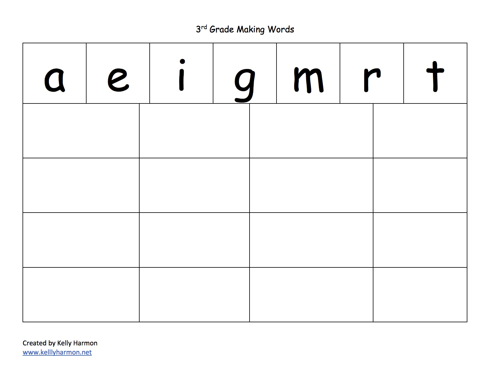 3rd Grade-10 Weeks of Making Words